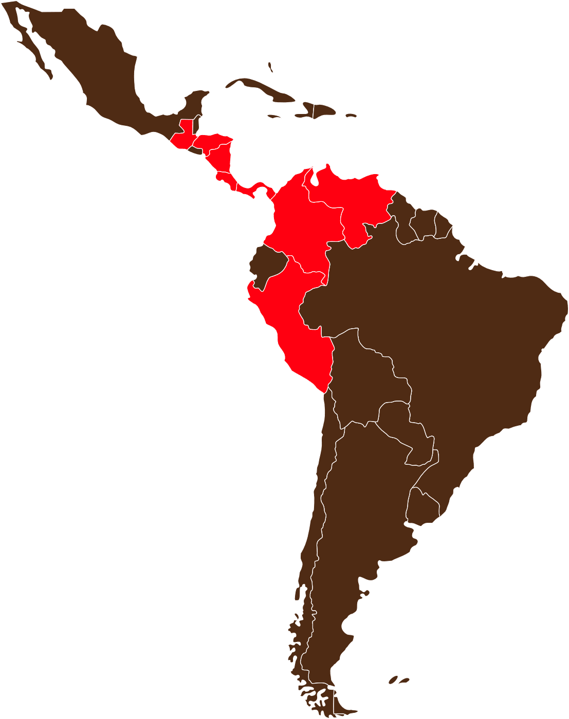 Karte Suedamerika